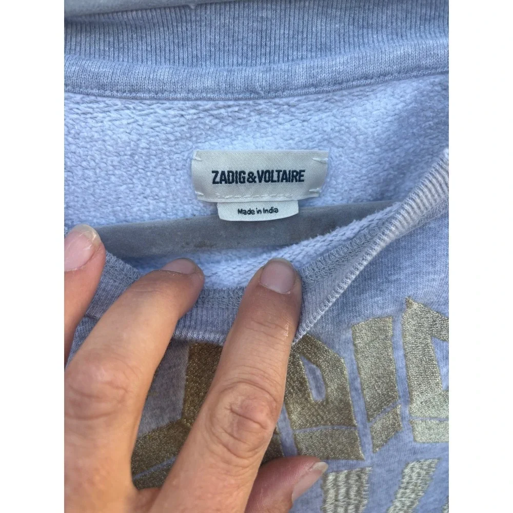 Zadig &‎ Voltaire Art Is Truth 1997 Gray Sweatshirt XS Metallic Logo
